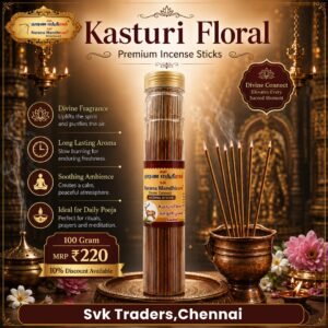 Kasturi Floral Premium Incense Sticks – 100g