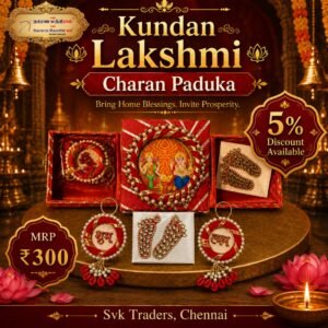 Kundan Lakshmi Charan Paduka – Decorative Pooja Set