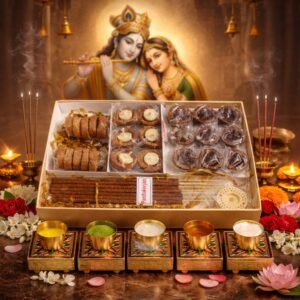 Panchagavya incense gift hamper with herbal agarbatti, dhoop sticks, cones and sambarani in premium rigid box for pooja and spiritual use